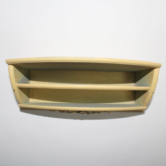 Yellow Shabby Chic 2 Slot Wooden Letter Card Holder With Flower Decoration - Picture 7 of 11